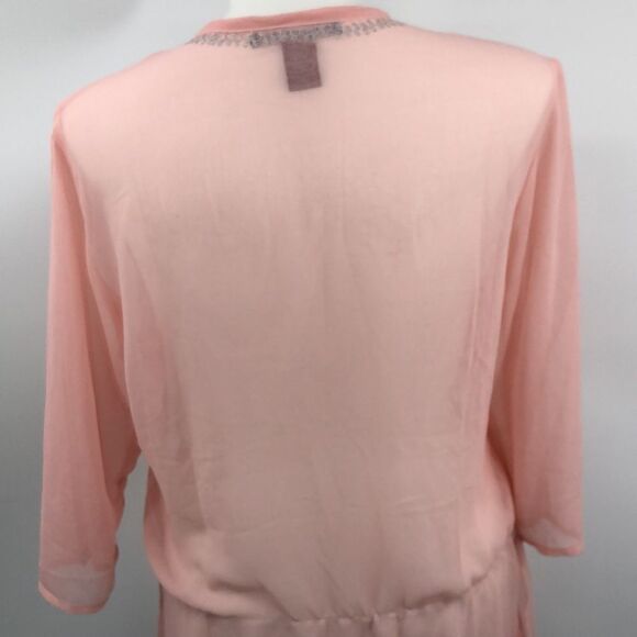 Kommotion NY peach sheer 3/4 sleeve blouse - Picture 7 of 8